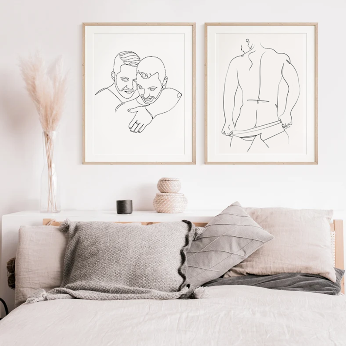 Retrato digital personalizado criado pelo 7TREE Art Style, com traços artísticos no estilo one-line