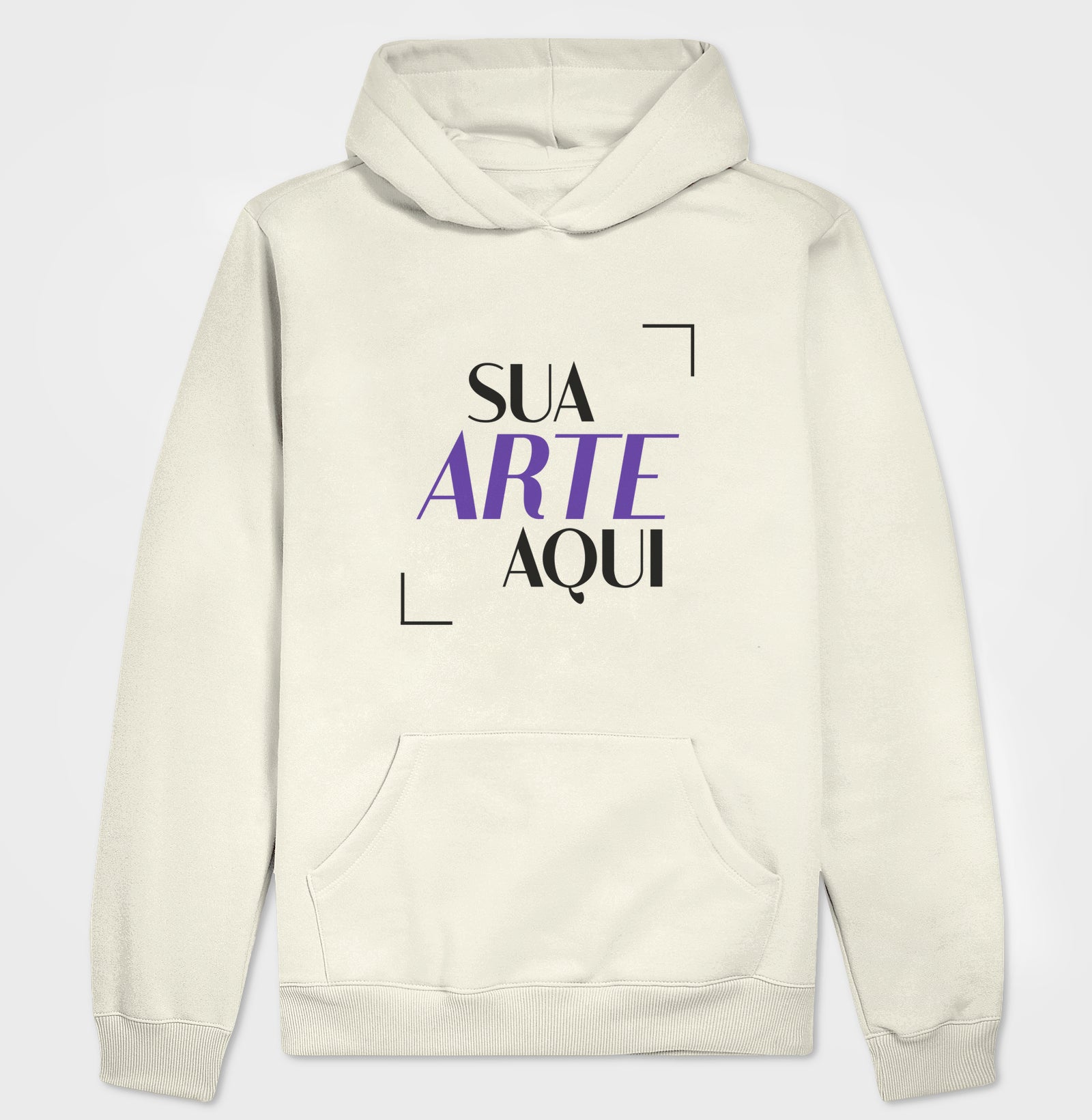 Hoodie 7TREE branco, mostrando a corte e modelagem do moletom com capuz e bolso canguru