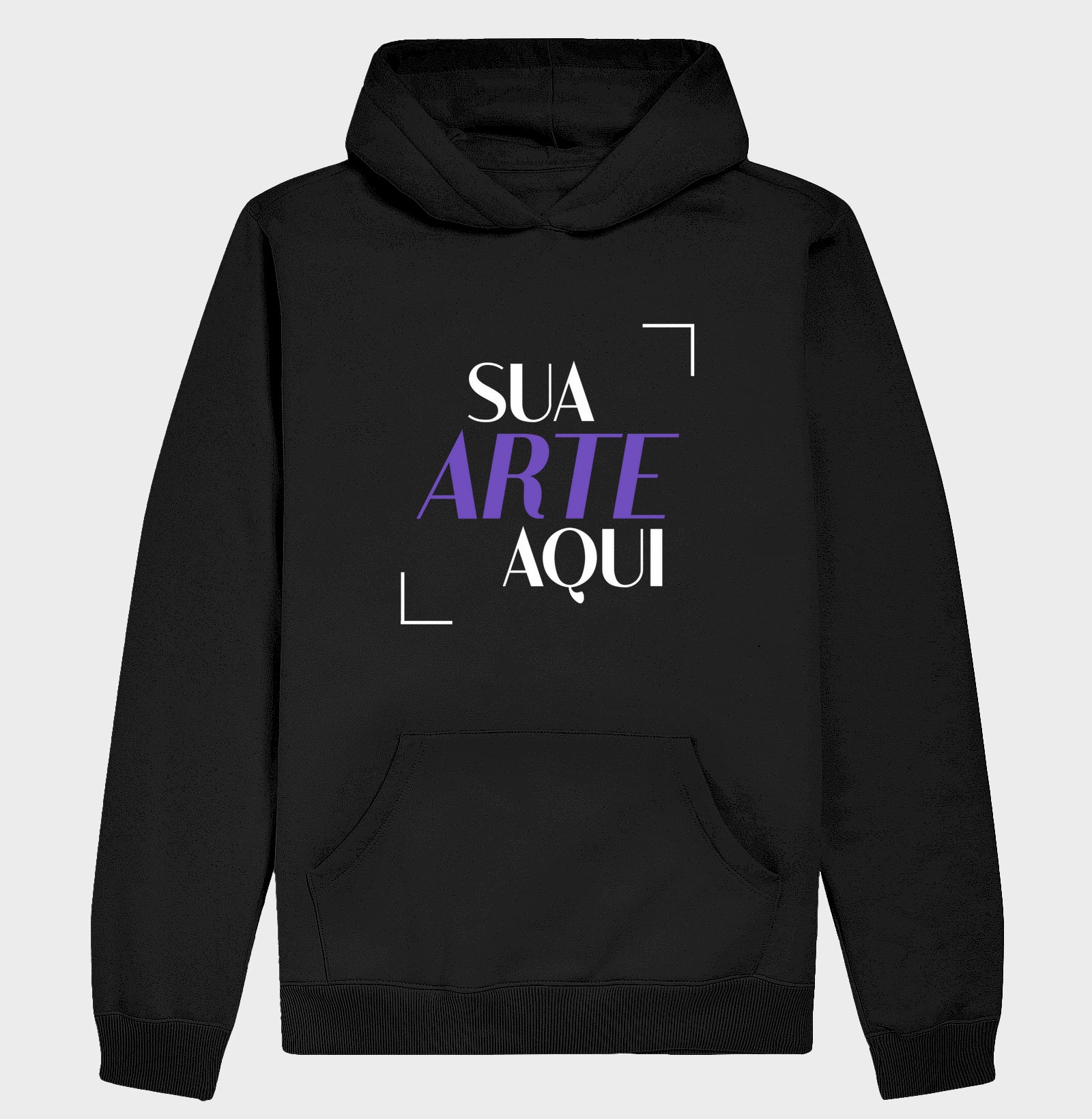 Hoodie 7TREE branco, mostrando corte e modelagem do moletom com capuz e bolso canguru